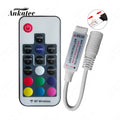 Mini LED Controller - DC 5-24V 12A 3-Channel RGB PWM Dimmer with 4-Pin RF 17-Key Wireless Remote for LED Colorful Light Strip