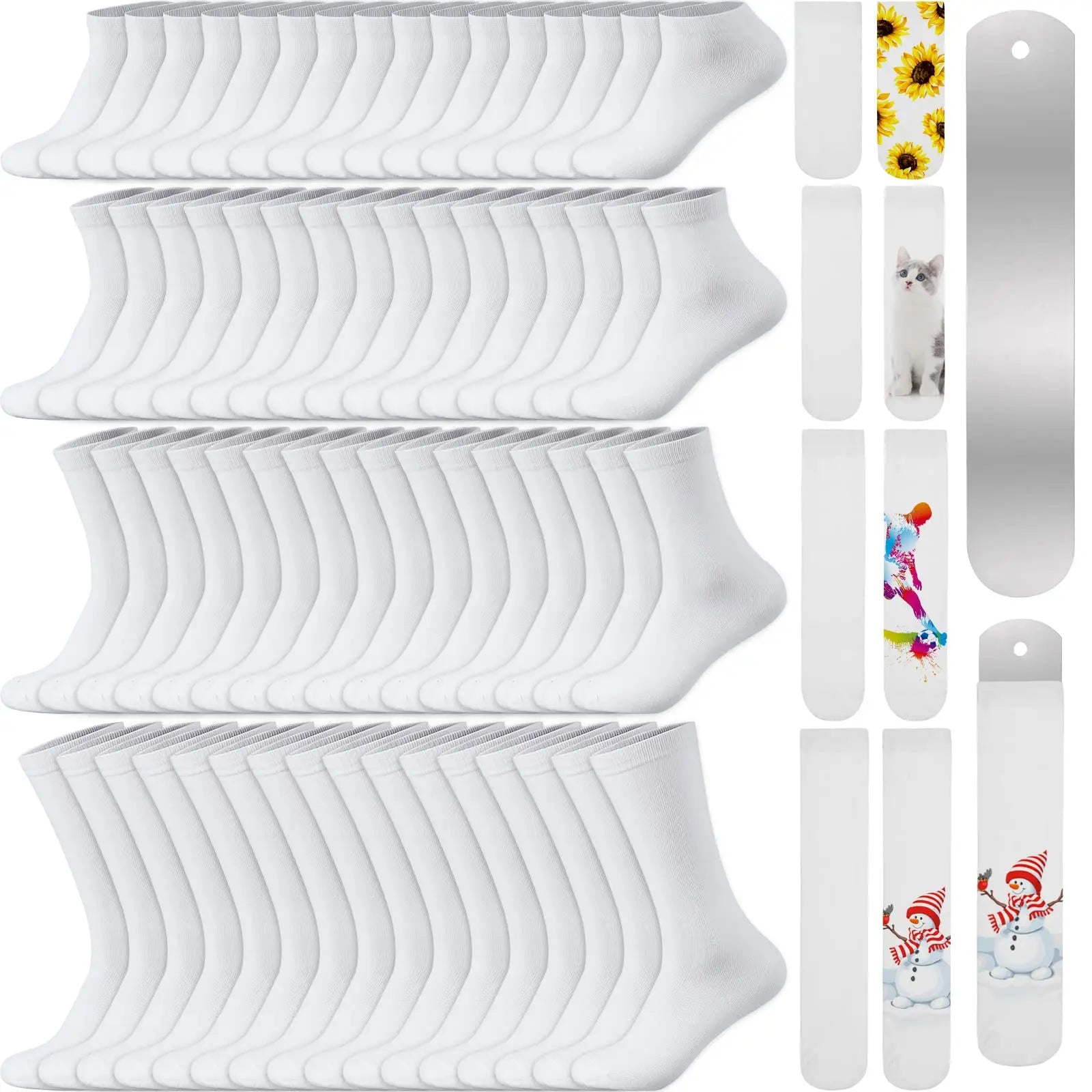 Sublimation Socks Polyester Blanks Heat Transfer Socks Sublimation Sock Jig for DIY Dye Heat Press Accessories