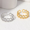 Wholesale Fashion 2026 Jewelry Hollow Chain Non-fading Stainless Steel Women Ring