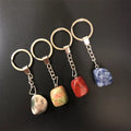 Diy Natural crystal grape-shaped keychain Aventurine jade tiger's eye tumbling stone pendant for healing gifts