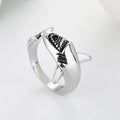 Minimalist Jewelry 18K Gold Plated Brass Irregular Adjust Ring for Woman Retro Simple Great White Shark Open INS Shark Open Ring