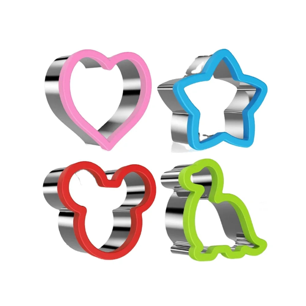 Kit's Eco-Friendly High Baking Tool Set Includes Mickey Star Dinosaur Heart Sandwich Cutters Made Plastic Stainless Steel