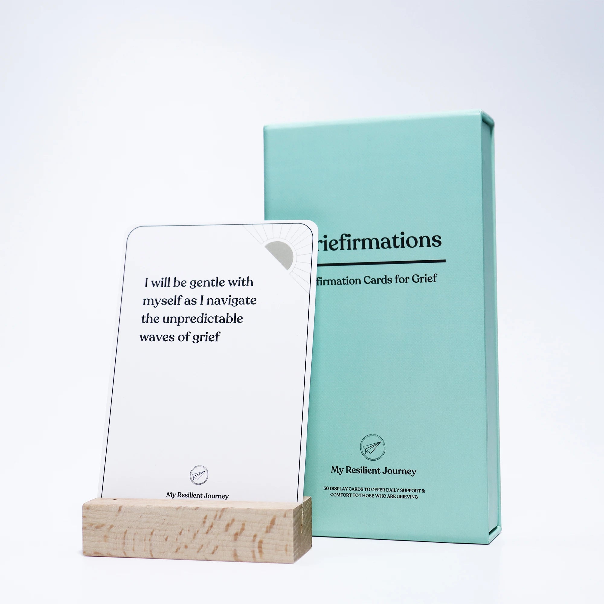 Women's Customizable Logo Printed Daily Inspirational Quotes Magnetic Affirmation Playing Cards with Wooden Stand