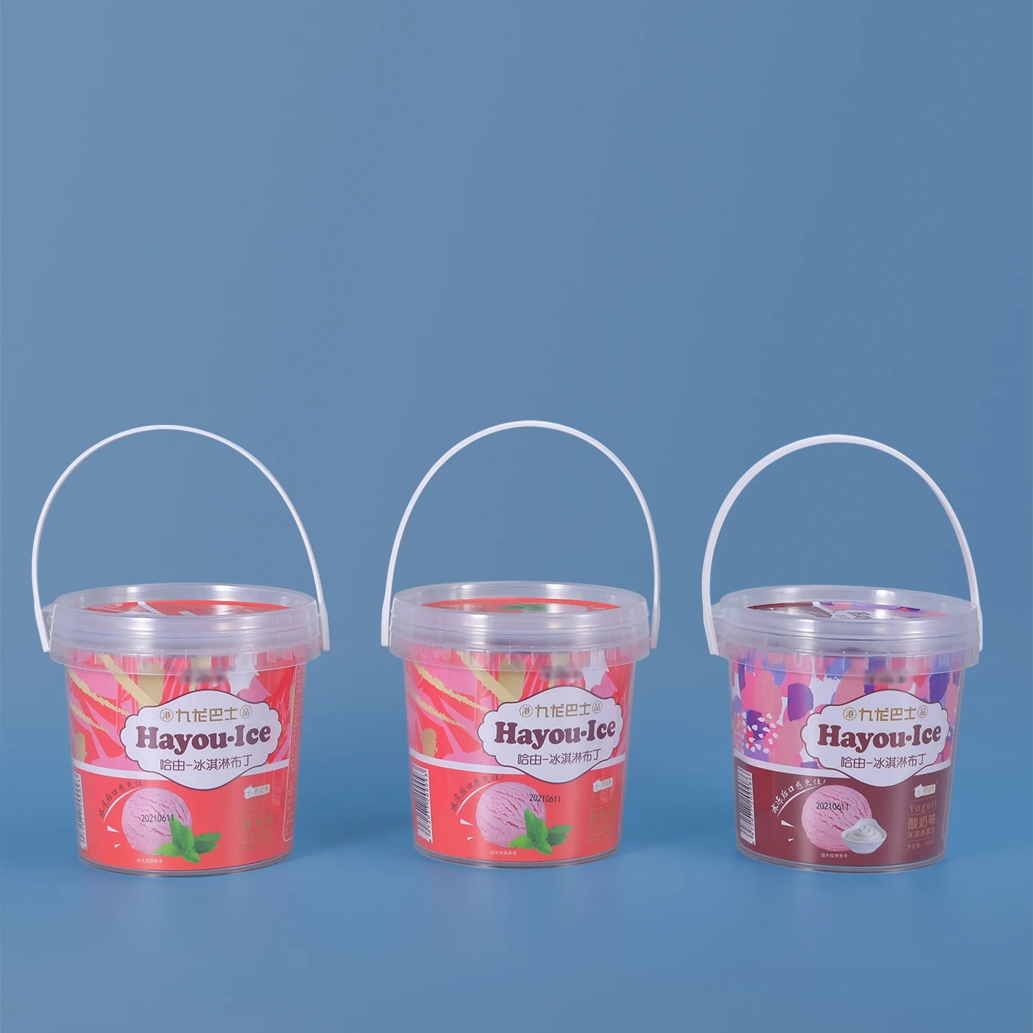 UMETASS Wholesale 1000ml 1L Plastic Bucket With Handle for Chocolate Candy Cookies Package Food Storage Container