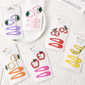 Fashion 4pcs/set Metal Hairpins Colorful Simple Fruit Hair Clip for Girls Kids Hair Accessories in Card Packing