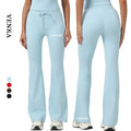 Women High Waist Butt Lift Sportpants Custom Logo Drawstring Quick-Dry Ladies Fitness Workout Yoga Flare Leggings Wide Leg Pants