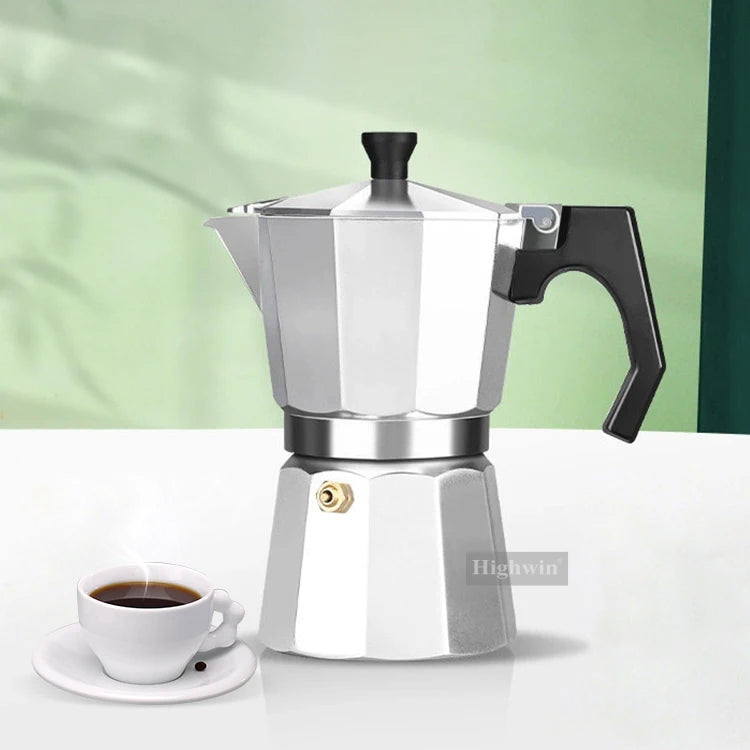 Highwin Aluminum 3/6 Cup Moka Pot Espresso Moka Pot Coffee Maker