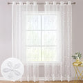 Pastoral Small Fresh White Milk Silk Flower Embroidered Sheer Curtain Ready-Made Decorative Sheer Curtain for Homestay Living