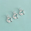 Wholesale Tiny 925 Sterling Sliver Peach Heart Pendant Antique Silver Flower Hollow Out Heart Charm for Jewelry Making
