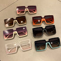 1009 Oversized Square Sunglasses Fashion Vintage Multi Gradient Shades Eyewear Trendy Retro Brand Designer Luxury Sun Glasses