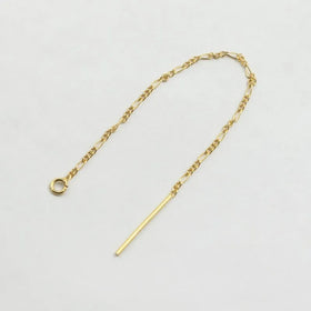 14K Gold Filled GF 0.85mm Figaro Chain 3+1 Ear Threader 8CM Threader W/Ring Ear Wire for Jewelry Making Earring Accessories