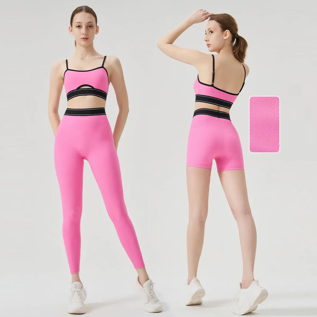 Bnice Custom Logo 2 Pieces Women Sportswear High Waist Leggings Suit Active Wear Athletic Gym Fitness Yoga Pants Set Wholesale