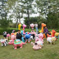 Factory Direct Life Size  Fiberglass Animal Sculpture Cartoon Colorful Outdoor Animal Prop Bench for Amusement Park Display