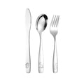 Customized Eco-Friendly 18/10 Stainless Steel Children's Flatware Set 20pc Min Order Kid's Knife Spoon Silverware Zoo Design