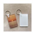 MDFSUB Free Sample 4mm Thick Sublimation Acrylic Keychains Rectangle White Blanks Sublimation Acrylic Keychain for Diy Printing
