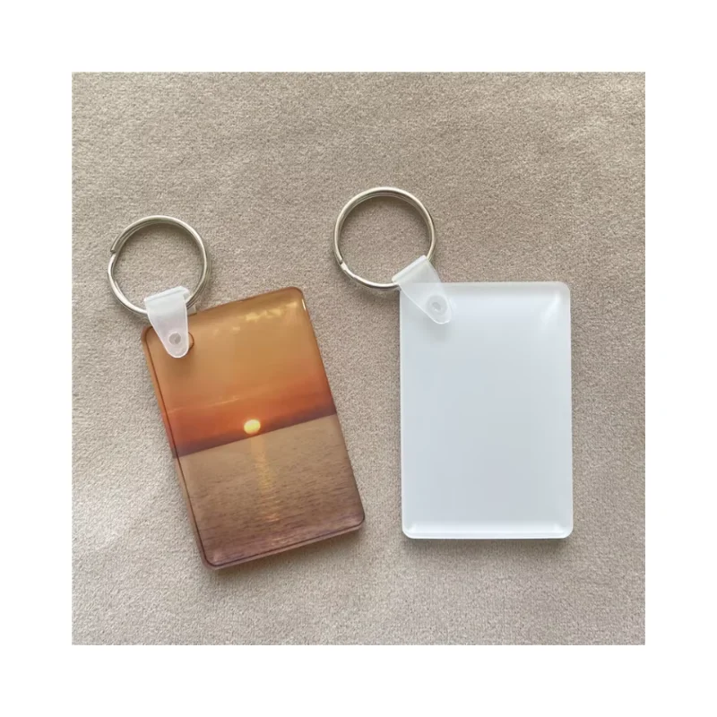 MDFSUB Free Sample 4mm Thick Sublimation Acrylic Keychains Rectangle White Blanks Sublimation Acrylic Keychain for Diy Printing