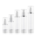 For Clear Cosmetic Airless Pump Bottle 15ml 30ml 50ml Empty Round Lotion Container with 100pcs MOQ
