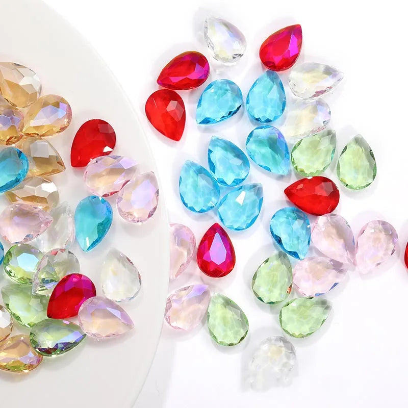 Wholesale Tear Drop Shape Transparent Glass Crystal Rhinestones Point Back Non Hotfix Shaped Stone for Diy Jewelry