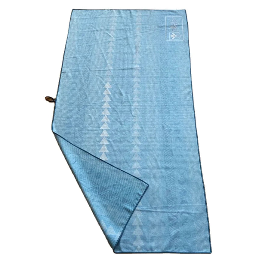 Custom RPET Recycled Plastic Bottle Microfiber Absorbent Sand-Free Waffle Beach Towel Quick Dry Extra Large Sublimation Print
