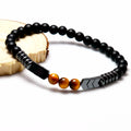 Trendy Natural Black Onyx Mens Bracelets Handmade Arrow Beaded Magnetic Hematite Bracelet Women Men Couple
