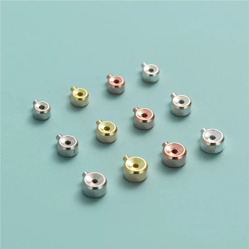 925 Sterling Silver Wire Cord Bead Stopper Crimp Beads End Cap Jewelry Findings Ball Plngers