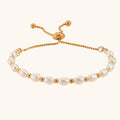 Dingran Adjustable Drawstring Stainless Steel Jewelry Fresh Water Pearl Bead Bracelet for Women
