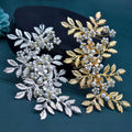 Classic Design Style Wedding Hair Piece Rhinestone Pearl Silver Leaf Bridal Hair Combs