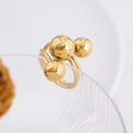 Popular Steel Ball Two-tier Adjustable Five-pointed Star Lucky Ring