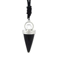 DIY Natural Stones Pendant Amulet Black Obsidian Meditation Hexagonal Pendulum Reiki Healing Crystal Pendant for Men Women Jewelry Crystals Wholesale Bulk