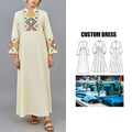Customizable Brand Large Swing Elegant Embroidered Sequin Abaya Long Party Dress for Middle Eastern Women Polyester Winter