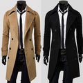 Manufacturers Wholesale Men's Mid-length Suit Collar Trench Coat Fashion Korean Version Slim-fit Vercoat