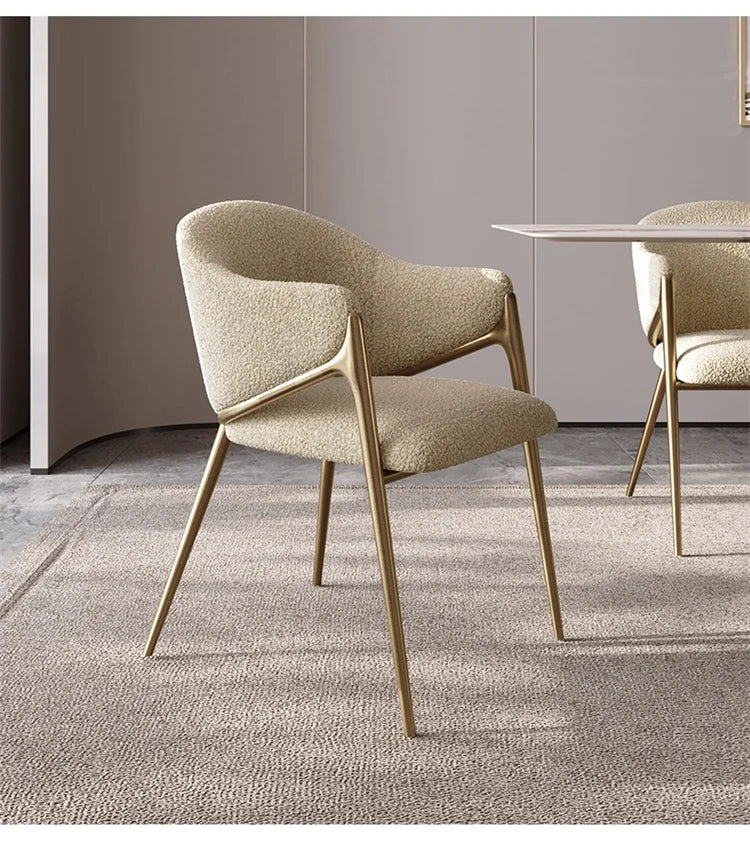 Modern Light Luxury Fashion Flannel Lamb Velvet Lounge Chair Coffee Chair Dressing Chair