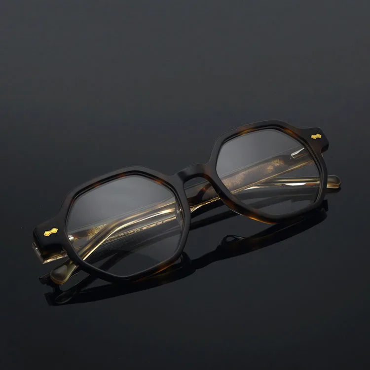 High Quality Vintage Classic Acetate Frame Black Wide Oversized Square Eyeglass Frame Diamond Face Shape Match