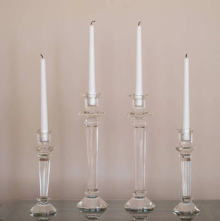 Clear CRYSTAL Glass Candlesitck Candle Holder MH-Z0081