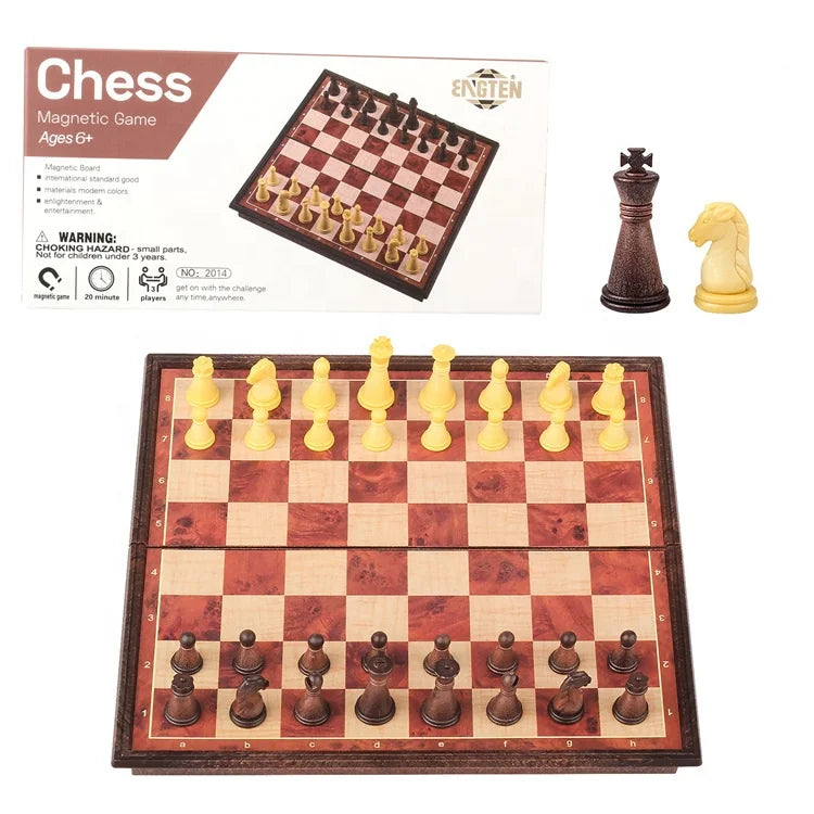 Trend Fashion Wood Texture 20x20cm Small Portable Premium Chess for Family Fun