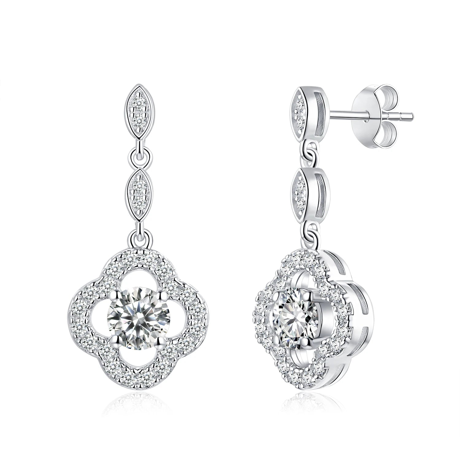 GRA Certificate Moissanite Diamond Moissanite Earrings Round 4mm Earring Hoop Ready to Ship for Women