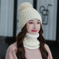 2021 Fashion Metallic Yarn Women Knitted  Winter Hat and Scarf Set