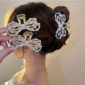 New Women Pearl Butterfly Hair Claw Fashion Bling Bling Crystal Hairpin Large Shark Clip Wholesale Hair Claw Clip