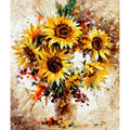 Flowers Picture Oil Painting by Numbers Flower Paint by Numbers for Adults Yellow Hand Paint Kits Canvas Art Home Decor