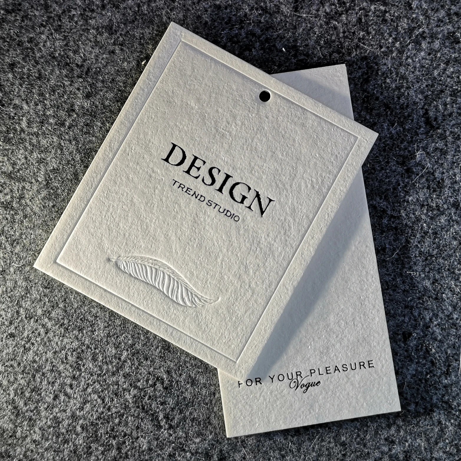 Custom Logo Clothing Luxury Label Special Paper Hang Tags T-Shirt Jacket Business Recyclable