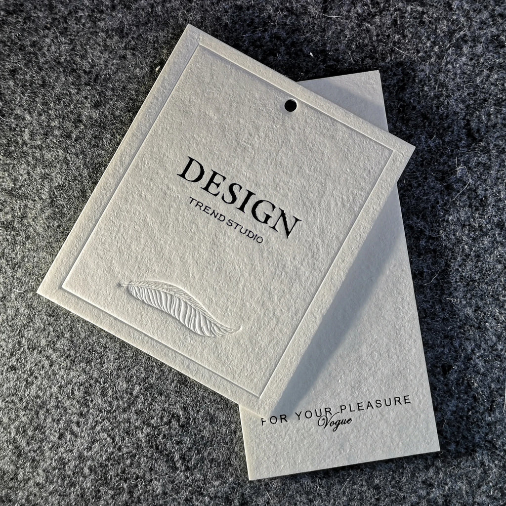 Custom Logo Clothing Luxury Label Special Paper Hang Tags T-Shirt Jacket Business Recyclable