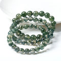 Genuine Natural Gemstone Green Chalcedony Crystal Agate Stone Beads Bracelet Stretch Cord Bracelets Jewelry