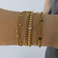 Dainty Delicate Accessories Stainless Steel Stackable Zircon Bracelet Small Golden Beads Gold Hand Chain Bracelet Women Bracelet