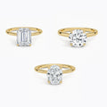 Engagement Wedding Women Jewelry Gold Plated 14K 18K Solitaire Oval Baguette D Color VVS1 Moissanite 1CT Diamond Ring