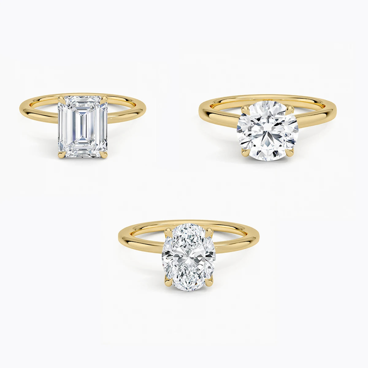 Engagement Wedding Women Jewelry Gold Plated 14K 18K Solitaire Oval Baguette D Color VVS1 Moissanite 1CT Diamond Ring
