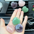 Wholesale Natural Semi-precious Crystal Stone Heart Shape Car Air Outlet Ornaments Newest Decoration Jewelry