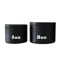 Factory Wholesale Luxury Food Safe Tinplate Matte Black 4 oz 8 oz Candle Tins 65x52mm 80x60mm Seamless Plug-in Lid