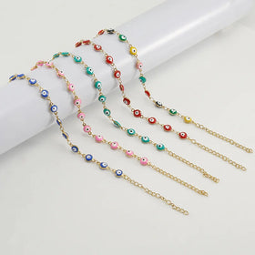 BM Hypoallergenic Waterproof Stainless Steel Eye Bracelet Colorful Enamel Fashion Bangle