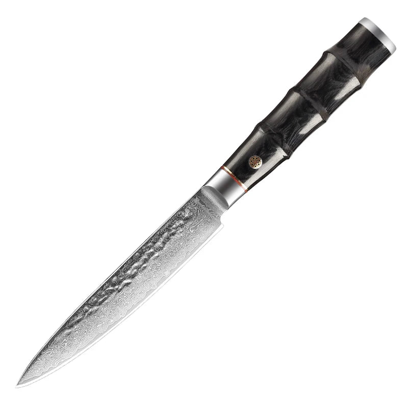 5-Inch Damascus Steel Multipurpose Chef Knife with Pakkawood Handle Sharp Utility Knife for Kitchen Use