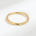RINNTIN SR300 18k Gold Plated Dainty Minimalist Oval Diamond Ring Fashionable Stackable Plain Jewelry Engagement Wedding